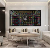 99 Names of Allah Glass Wall Art
